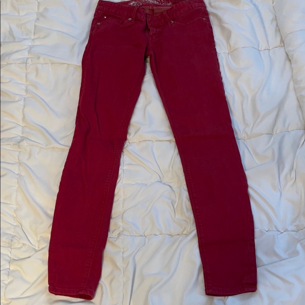 Express Zelda Red Jean Leggings